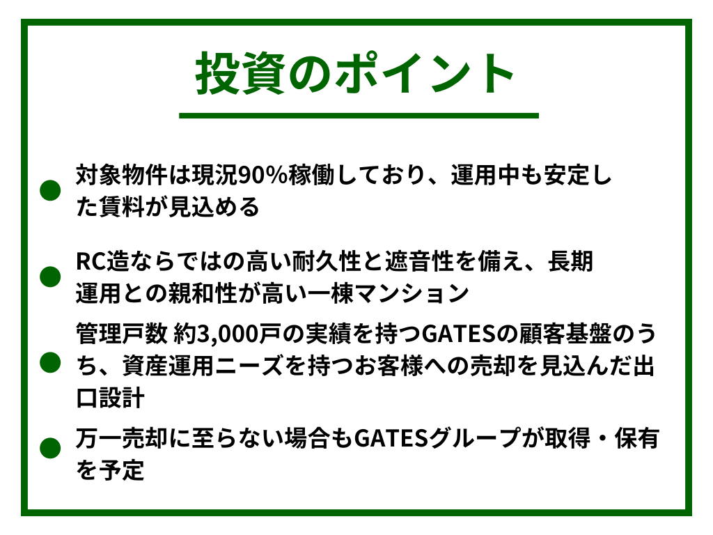 GATES FUNDING 30号の投資のポイント